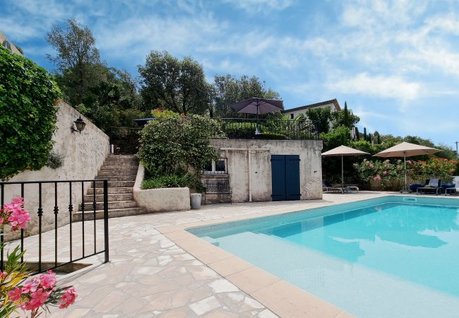 Embrace safety with style at Villa Musadière—iron gate ensures secure pool access for families